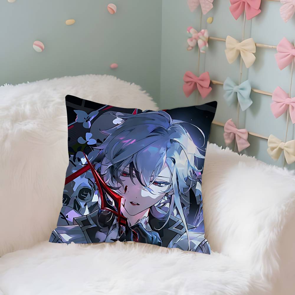Arlecchino Genshin Impact Pillow Case Throw Pillow Cover Nordic Vintage Style Cushion Covers Home Living Room Sofa Couch Seat
