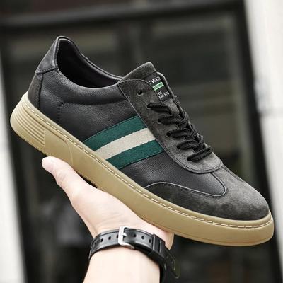 Italian Leather Casual Shoes Men Breathable Outdoor Sneakers Driving Walking Tennis Shoes Antiskid Office Flats Shoes