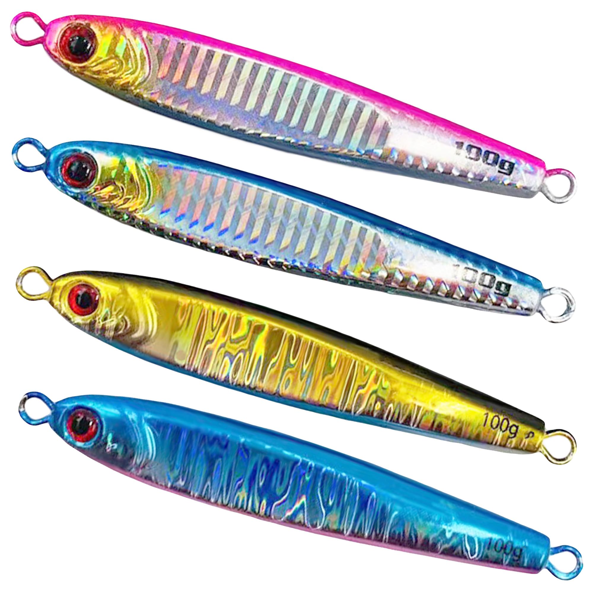 

RoaRion Metal Jig Set of for Bluefin Light and Offshore Jigging Lures, 4, Jigging, Jigging, (150g)