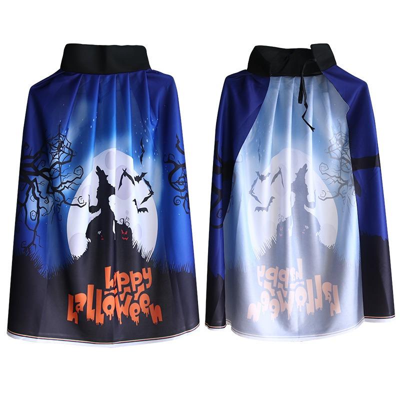 Halloween cape, makeup costume props, digitally printed pumpkin cape, ghost pattern, grim reaper cape, cape