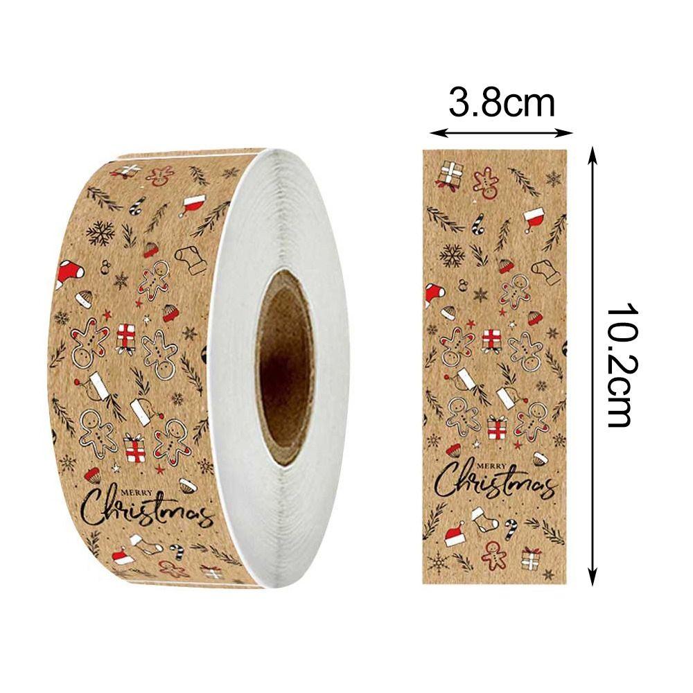 Supplies Package Decoration Xmas Sealing Label Kraft Paper Wrapping Decals Merry Christmas Stickers