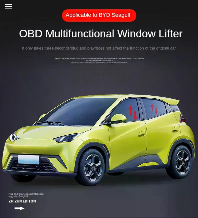 Alzacristalli automatico a un pulsante, chiusura OBD per BYD Seagull, 1 pz.