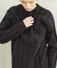 HORLISUN Meadow Wide Rib Crewneck Knit Melange Charcoal