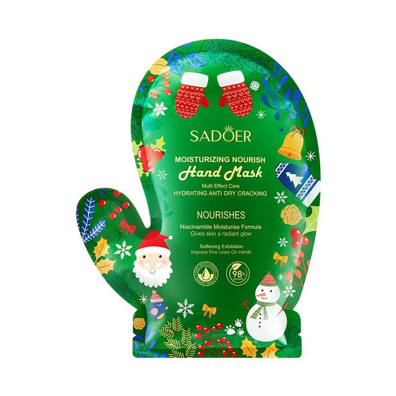 3PCS Christmas Niacinamide Hand Mask SADOER Moisturizing Nourishing Care Smooth Hand Mask 35ML