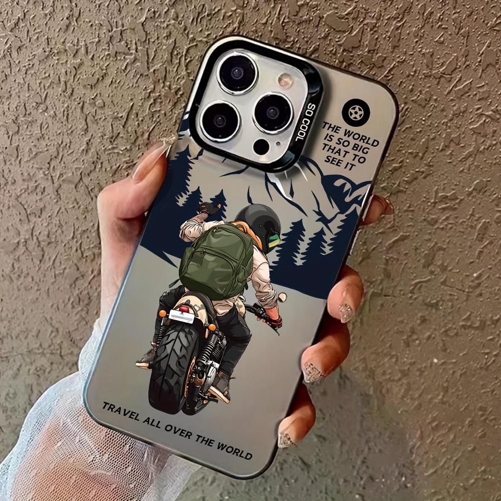 Motorcycle Rider Pattern Phone Case Suitable for iPhone 17 16 15 14 13 12 11 Pro/Max/Plus Anti Drop and Shockproof Back Cover