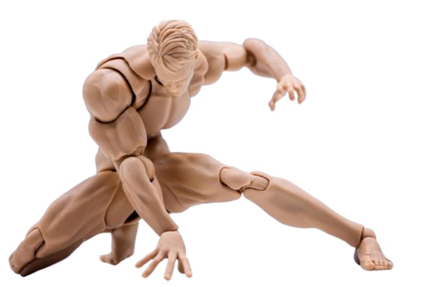Scale Male Action Super Flexible and Strong Muscle Miniature Figure Body Doll with Interchangeable Hands and Accessory Collection 1/12 Figure, 6-inch