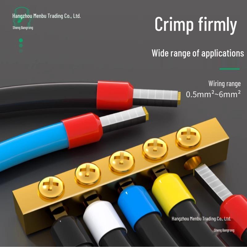 Cold-Pressed Wire Terminal Set with Tube & Pin-Type Copper Connector Crimping Pliers