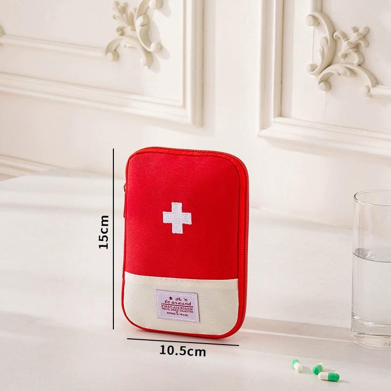 600D Oxford Cloth Portable Medical Bag for Business Trips, Outdoor First Aid Kit, Portable Small Medicine Bag for Home Storage