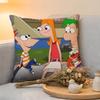 Cushion Cover  Linen  SkinFriendly Soft Decorative Case For Sofa Home Decor Phineas And Ferb Anime Pillow cover