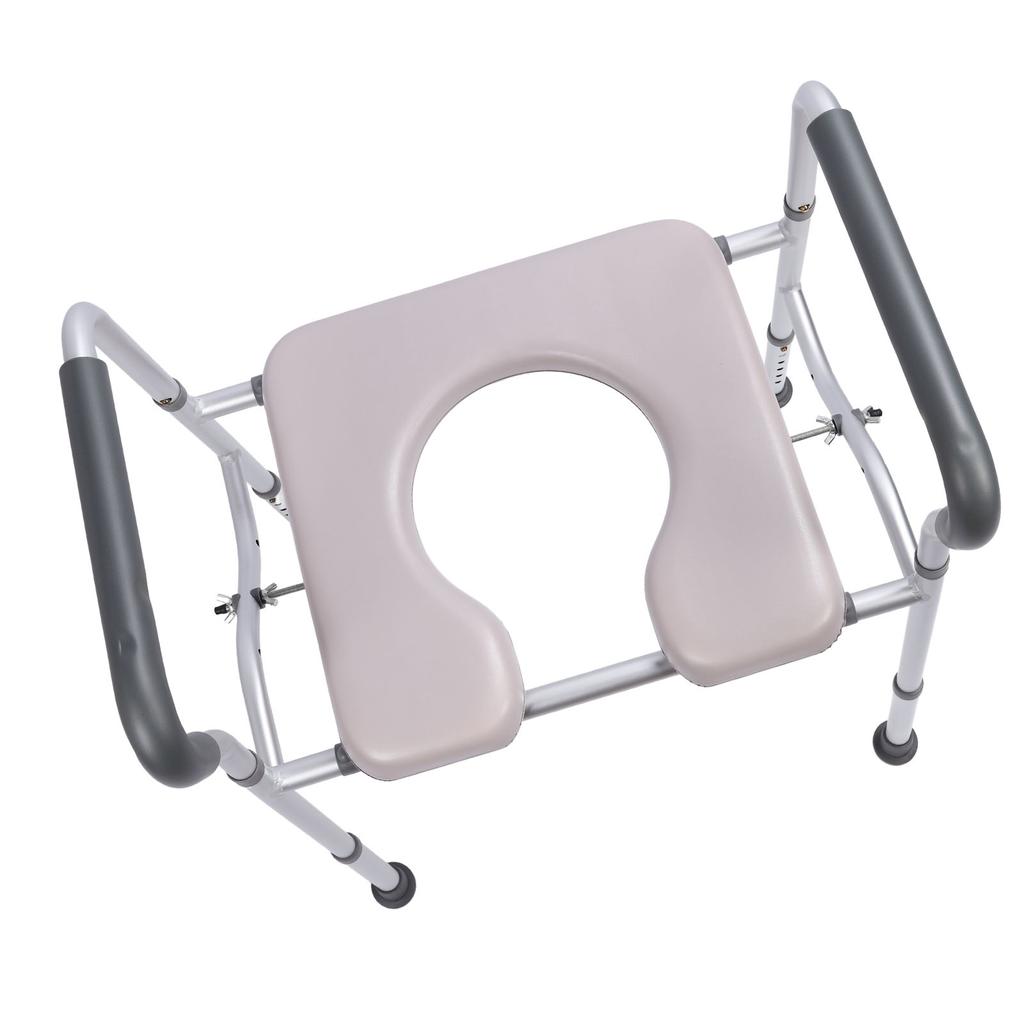 Raised Toilet Seat with Handle Anti Slip Adjustable Simple Sturdy Elderly Toilet Seat Riser for