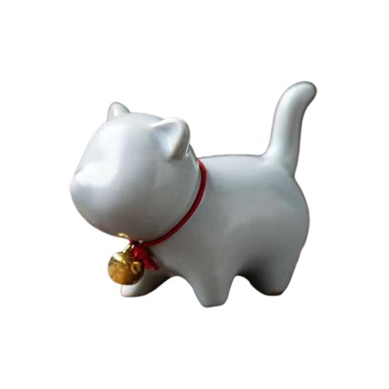 Katzen-Toiletten-Bolzenkappen, dekorative Katzen-Frosch-Keramikabdeckungen, Eisriss-Finish, antike chinesische blaue und weiße Porzellantechnik, Badezimmer-Ornamente