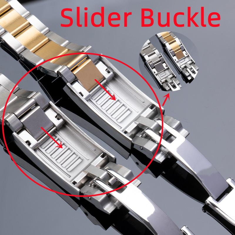 316L Stainless Steel Watchband For Rolex Strap For 40mm Dial SUBMARINER DAYTONA Watch Band Glidelock Buckle 20mm Bracelet