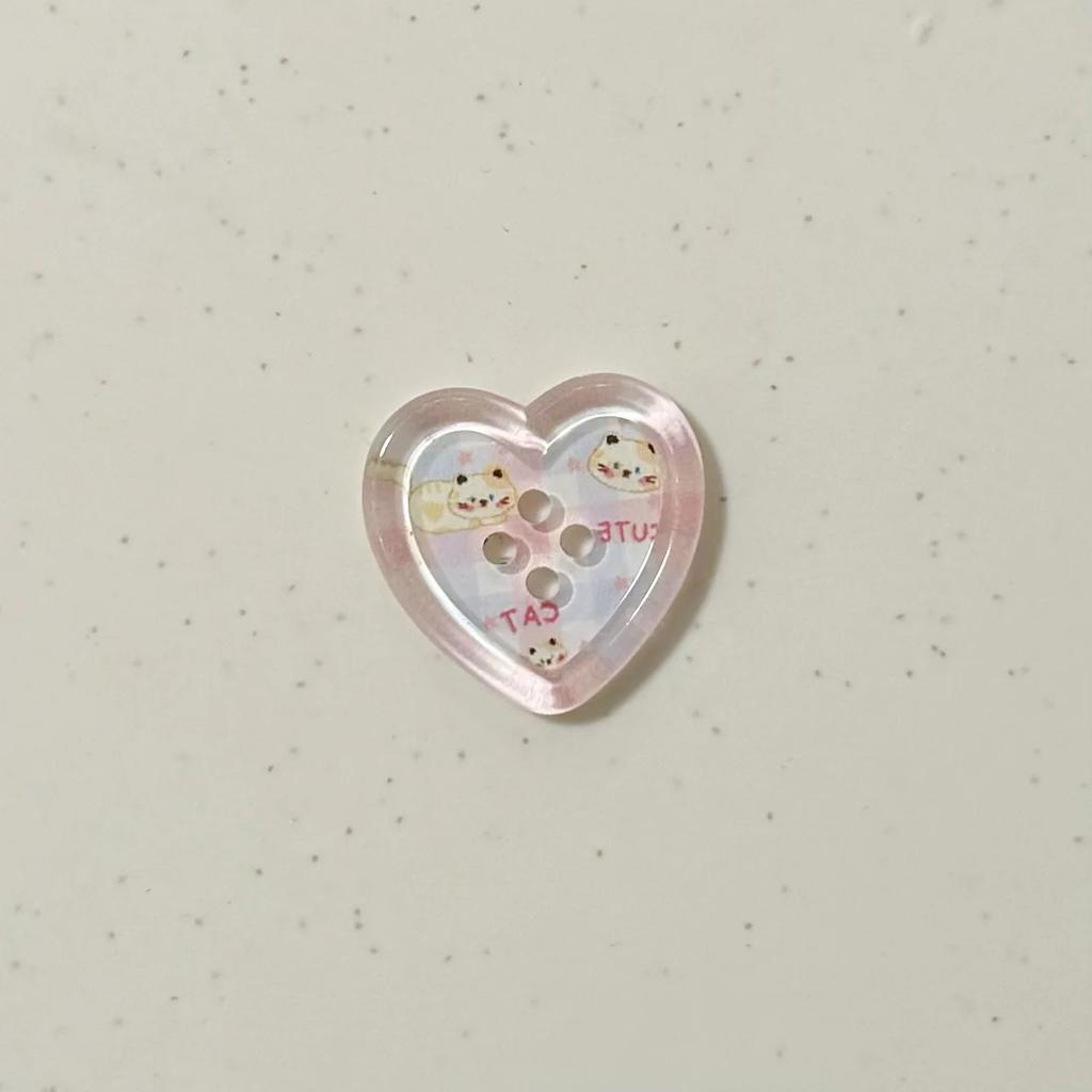 10Pcs Ins Fresh Heart Transparent Button Cardigan Sweater Coat DIY Craft Buttons Women Clothing Sewing Accessories