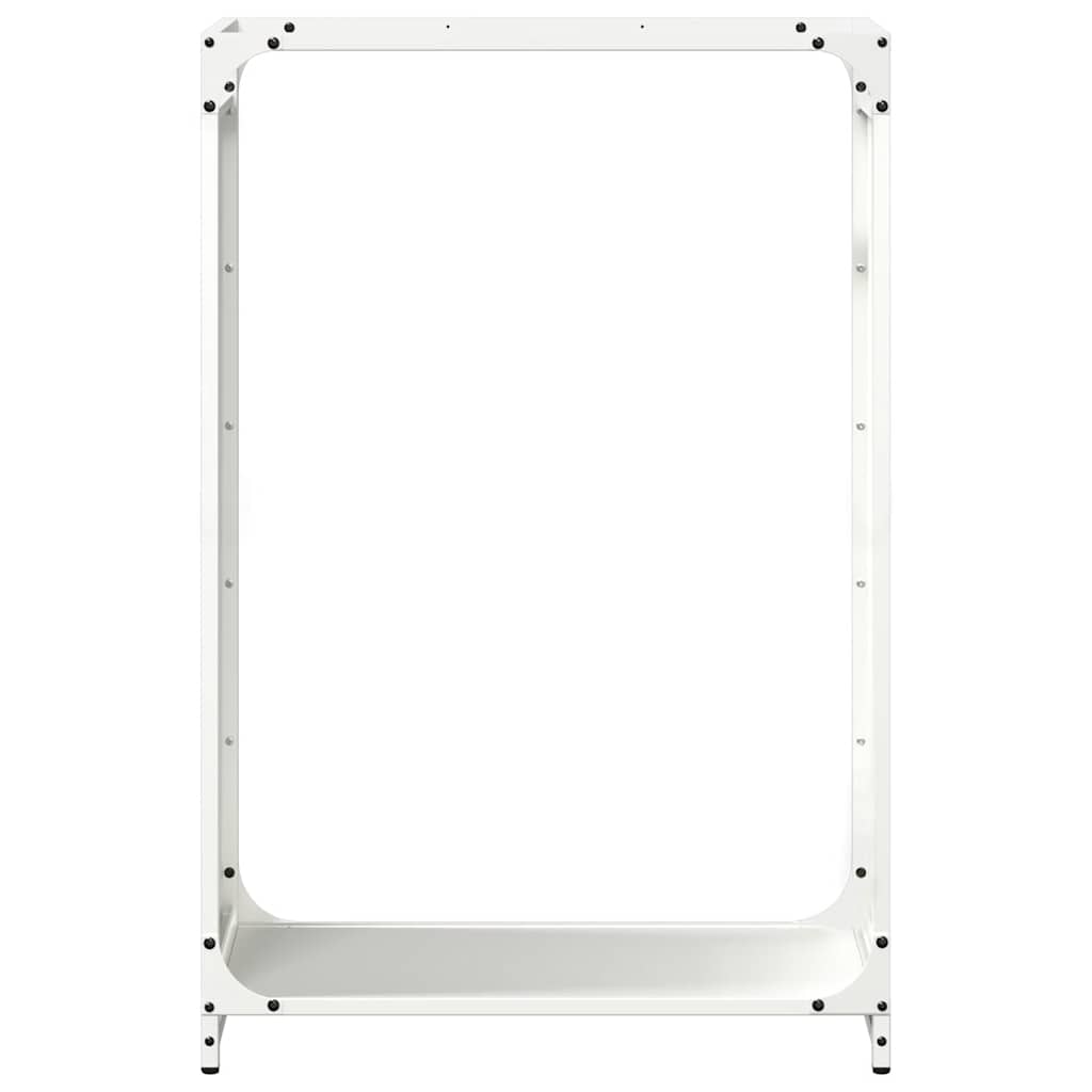 Firewood Rack White 60x28x90 cm Cold Rolled Steel