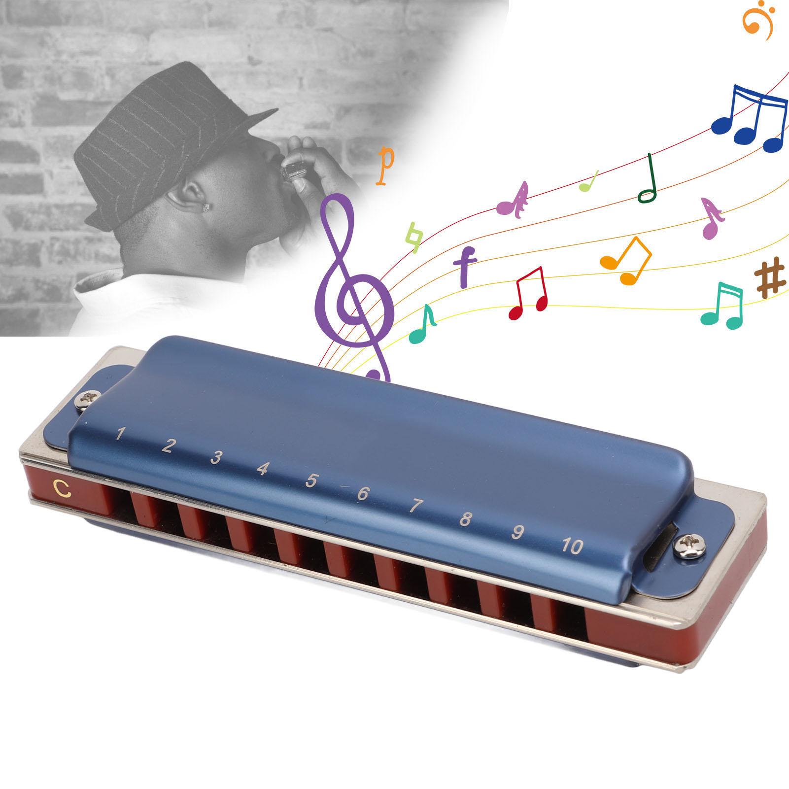 

10 Hole Harmonica Metal C Key Diatonic Harmonica Mouth Organ Musical Instrument Accessories