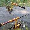 Fishing Rod and Reel Carbon Alloy Carp Bass Surf Casting Spin Fishing Pole Sets