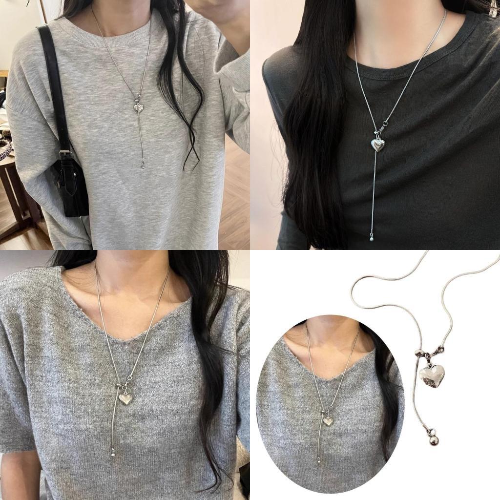 A52E Modern Heart Pendant Necklace Stainless Steel Chain Necklace Heart Neck Jewelry China Mainland