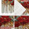 2pcs Red Yellow Floral Curtains  Digital Printing   Bright Blossom with Green Leaves Pattern Modern Window Decor for Living Room