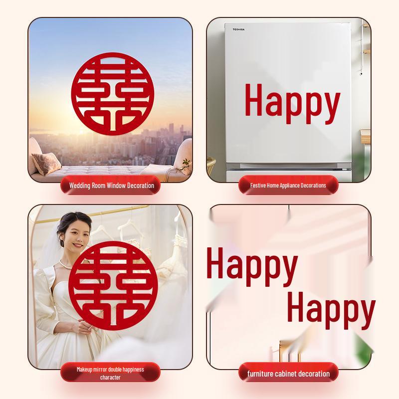 Double Happiness Wedding Stickers: Room, Bedroom, Wardrobe & Dressing Table Decor