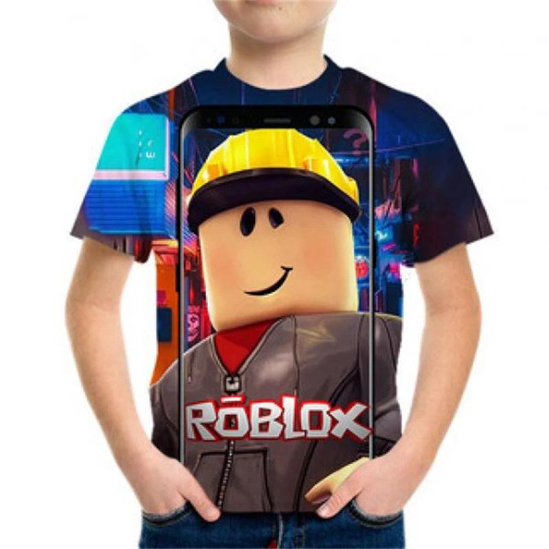 T-shirt Roblox Estiva per Ragazzi Moda Bambini T-shirt Traspirante Casual Stampa Gioco Vestiti Manica Corta Abbigliamento Bambini