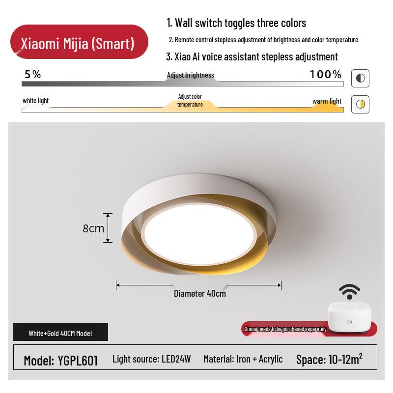 Modern Nordic LED Ceiling Light - Minimalist Round Design for Master Bedroom