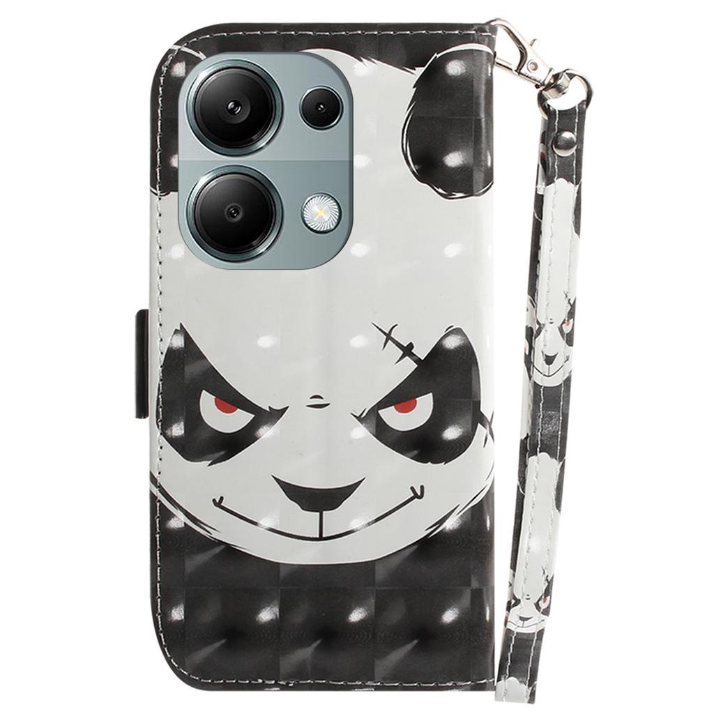 For Xiaomi Redmi Note 13 Pro 4G/Poco M6 Pro 4G Case Wallet Pattern Printed Leather Cover with Strap