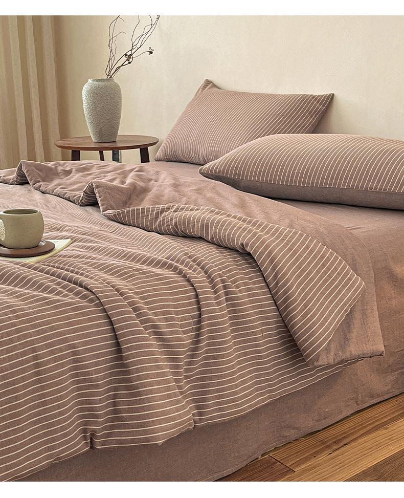 Class A Yarn-Dyed Striped Cotton Quilt - Machine Washable, Breathable, Skin-Friendly Summer Blanket