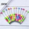 Beadable Ballpoint Pens DIY Pen, Colorful Fancy Beaded Crafting Gift for Students, Party Favors, Creative Office Supplies Novelty Rainbow