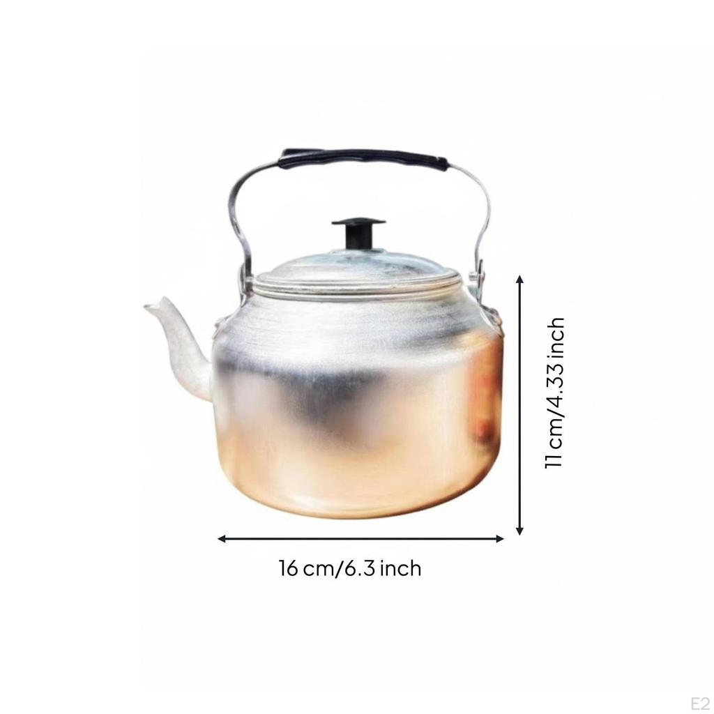 Aluminum Teapot Stovetop with Strainer Lightweight Tea Kettle for Campers, Kitchen, Camping