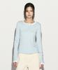 RE RHEE Long Sleeve Button Top Cloud