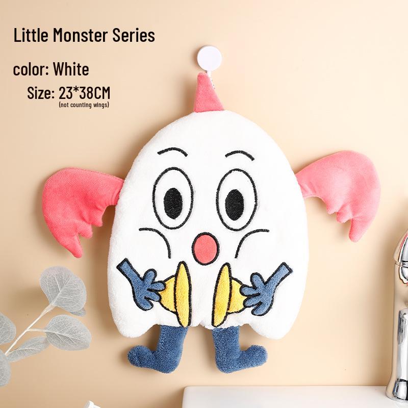 Cartoon Bear Duck Hanging Hand Towel - Absorbent & Quick-Drying for Bathroom.