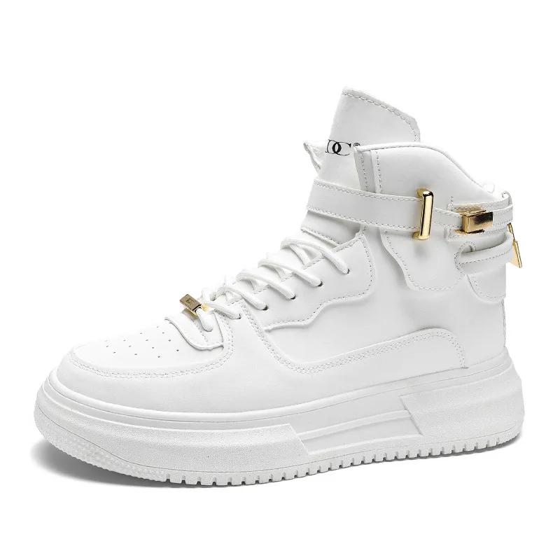 Mode High Cut und hohe Höhe Herrenschuhe 2024 neuer Trend vielseitige Sport- und Freizeit kleine Whiteboard-Schuhe Outdoor-Laufschuhe