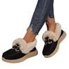 Winter New Metal Buckle Fleece Cotton Shoes Women's 2025 Plus-size Thick-soled Warm Fur Sneakers