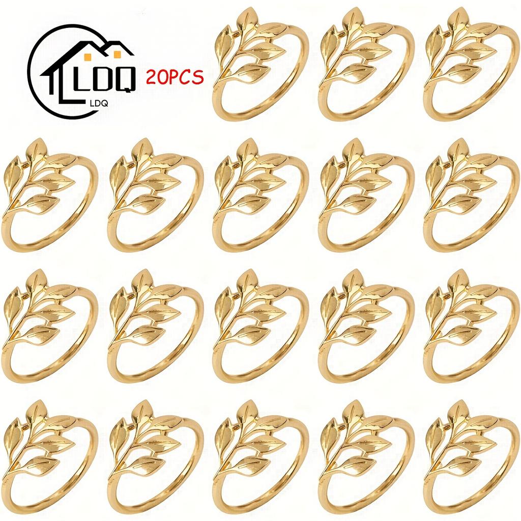 Goldene Serviettenringe - Wiederverwendbar & Langlebig für Hochzeiten, Partys, Weihnachten & mehr. Leicht zu reinigen, glatte Kante. Perfekt für Tischdeko!