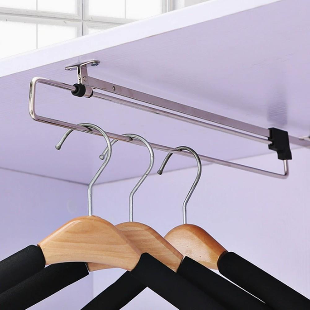 Telescopic Hanger Rods for Closet 2 Pcs Adjustable Design for Efficient Use
