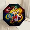 1pc Moon Space Automatic Folding Umbrella, Heavy Duty 8 Rib Iron Frame,  Suitable for Travel, Daily Use, Birthday, Decor Gift M0104003