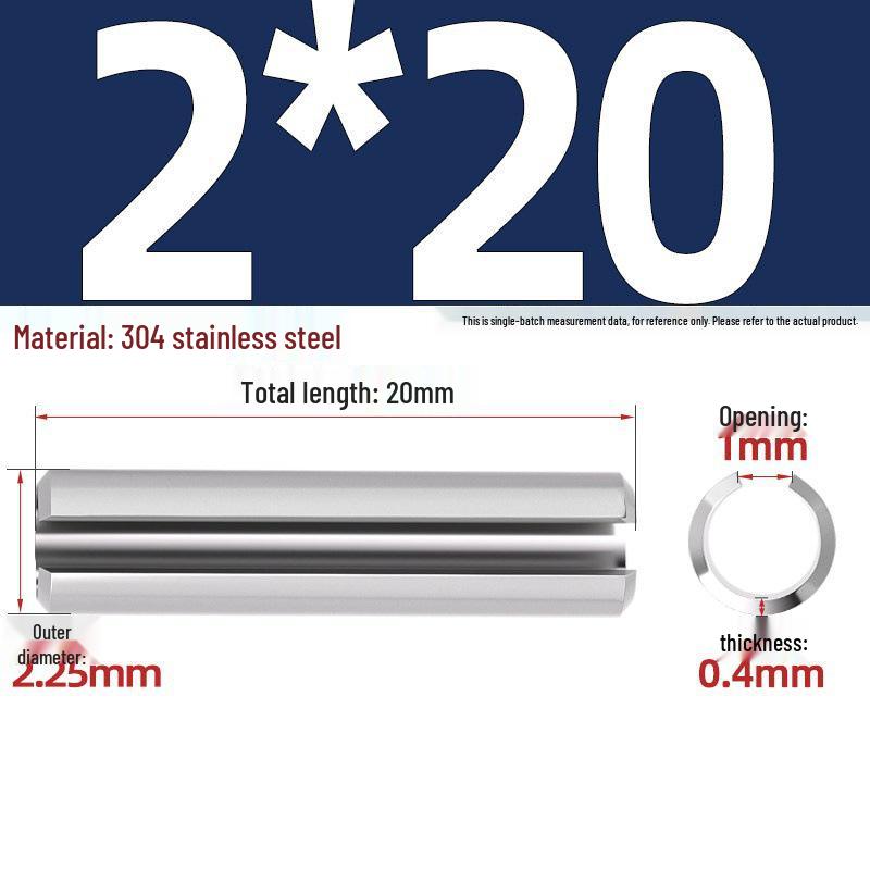 304 Stainless Steel Slotted Spring Pin, Cylindrical Shaft Pin, Locating and Hollow Pin (M5-M12)