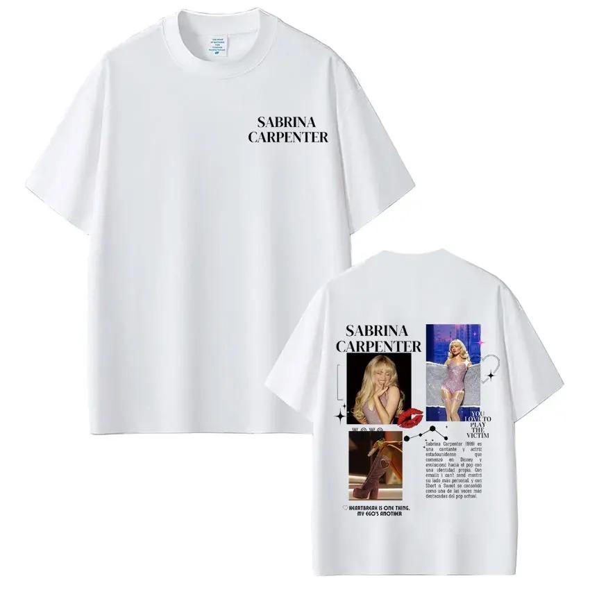 2026 Singer Sabrina Carpenter Tour Graphic TShirt Unisex Women Harajuku Tshirts Loose Cotton Aesthetic Trendy ONeck Tshirts