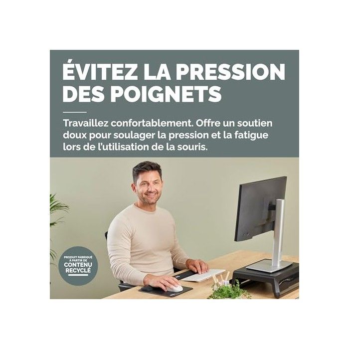 Tapis de souris - FELLOWES - Breyta - Noir - Avec repose-poignet - Compatible Fellowes Breyta