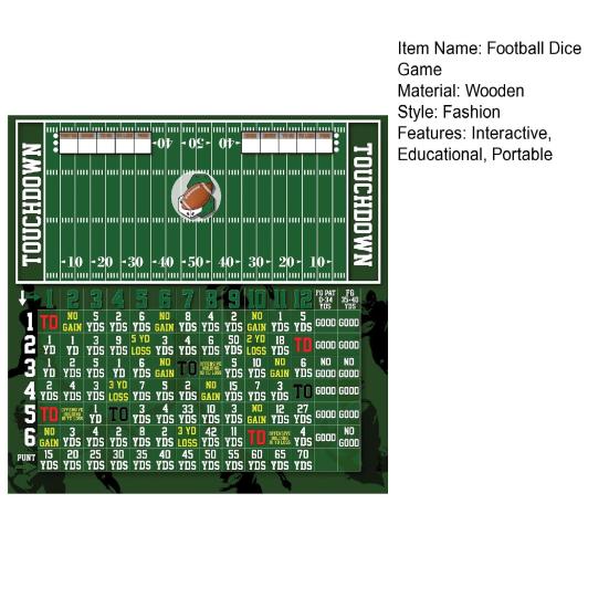 Holz Fußball Würfelspiel Reise Familienspielabend Partys Interaktives Fußball Brettspiel Erwachsene Fußball Knöchel Touchdown Würfel Tischspiel