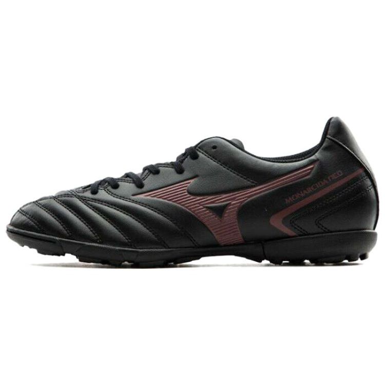 Mizuno Monarcida Neo II Round Toe Lace-Up TF (Rubber Studs) Slip-Resistant Durable Support Lightweight Soccer Shoes Men Sneaker Black P1GD210500