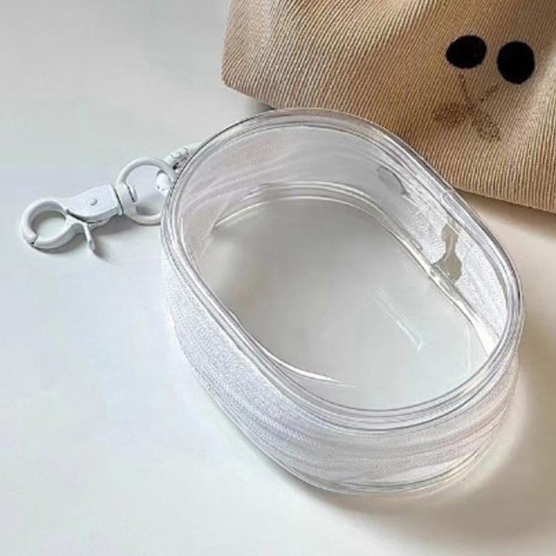 

Прозрачная ПВХ-коробка для ключей, органайзер для ювелирных изделий, сумка для защиты игрушек, прозрачный чехол на молнии, кошелек, симпатичная сумка для кукол, организация