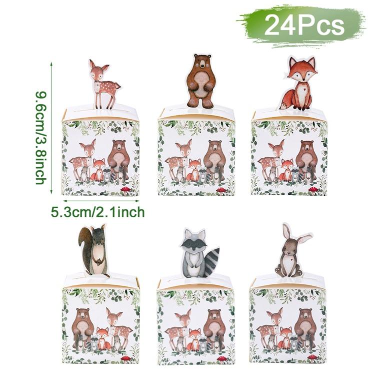 

Jungle Animal Candy Boxes Safari Birthday Party Decoration Kids Gift Packaging Box Wild One Baby Shower Decor Supplies Box Bag Other