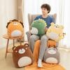 Multfunctional Flannel Cartoon Pillow Quilt Soft Storage Design Animal Pillow Blanket Stuffed Comfortable Sofa Blanket Car