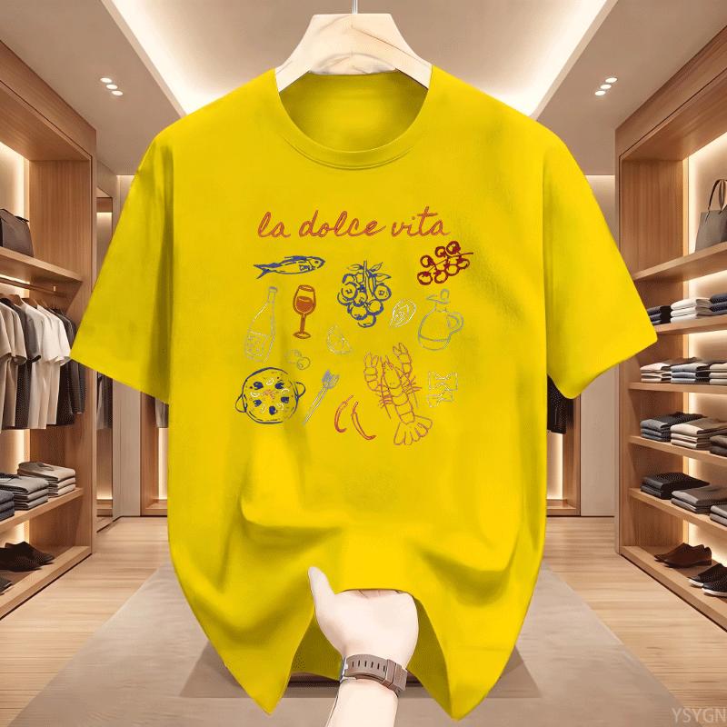 La Dolce Vita TShirt Unisex Unisex Italian Summer Tees Casual Short Sleeve Amalfi Coast TShirt Italy Vacation Cotton Tops
