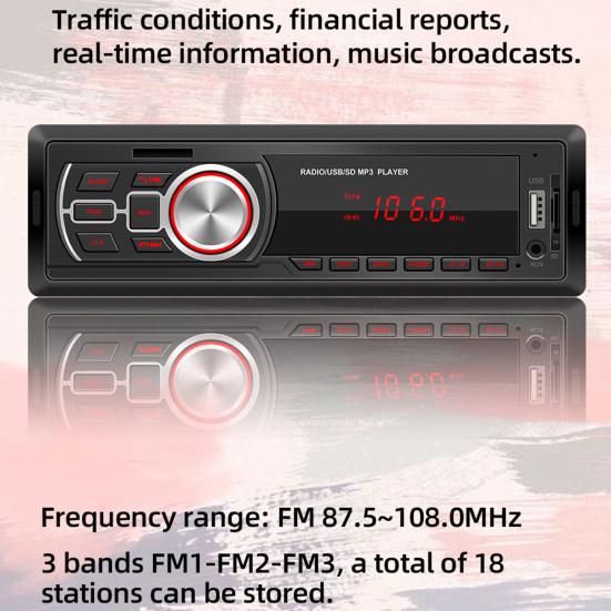 5209E Multifunctional Remote Control MP3 Audio Player Universal Auto Bluetooth-compatible Wireless