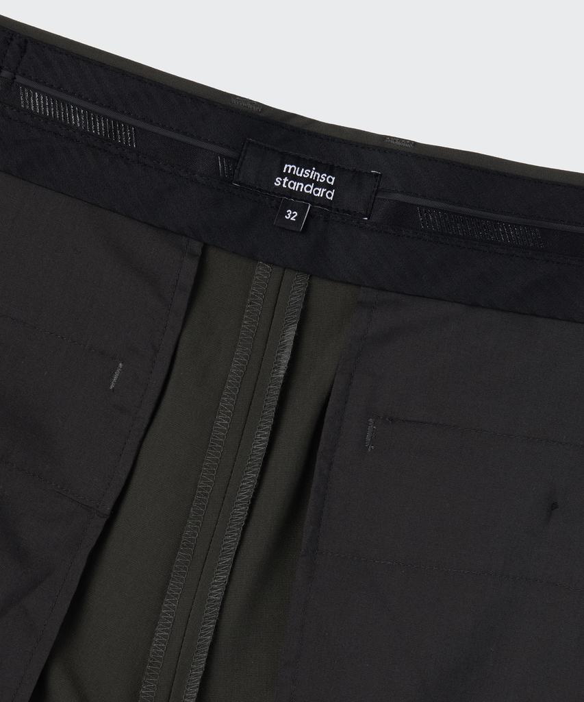 MUSINSA STANDARD [Cooltandard] Real Wide Hidden Banding Slacks [Dusty Khaki]