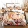 Virtual Idol Watson Amelia Themed Bedding 3 Pcs Cozy Quilt Cover Pillow Case Skin-Friendly Bed Set for Daily Use