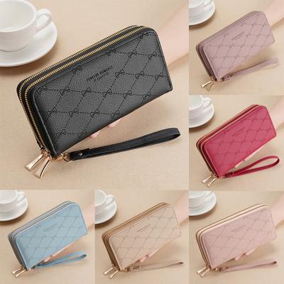 Ladies PU Leather Wallet Long Zip Purse Phone Card Holder Case Women Clutch Handbag