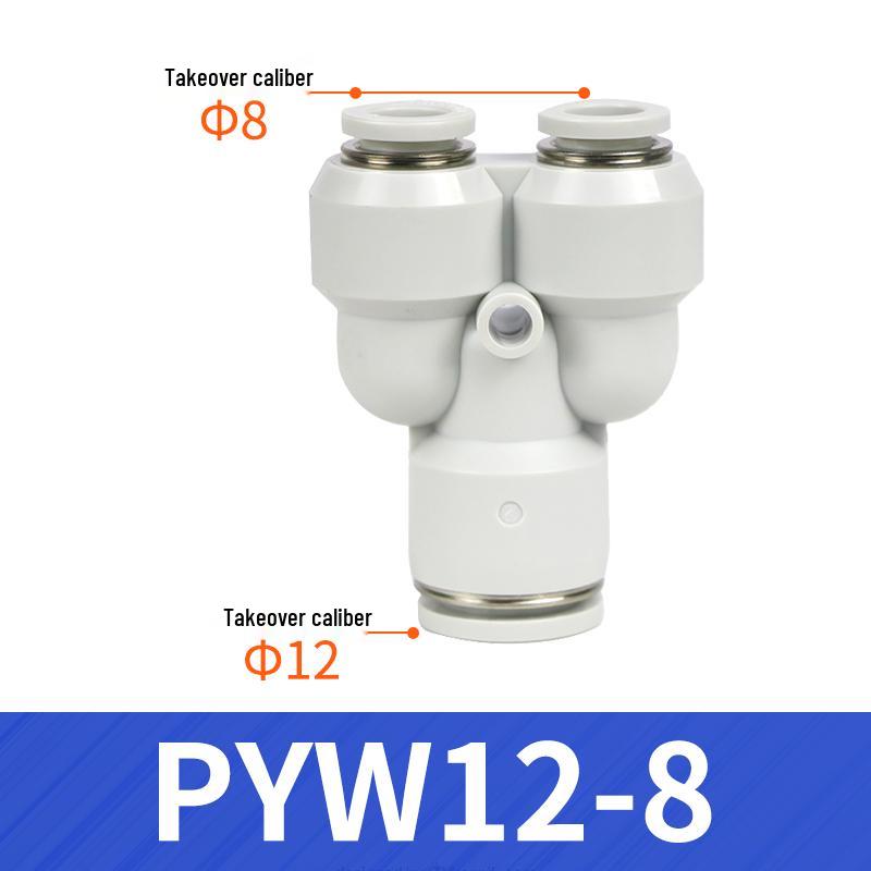Pneumatic Reducing Y-Type Tee Quick-Connect Air Hose Connector PYW6-4/8-6/10-8